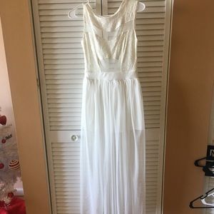 White Mesh Maxi Romper